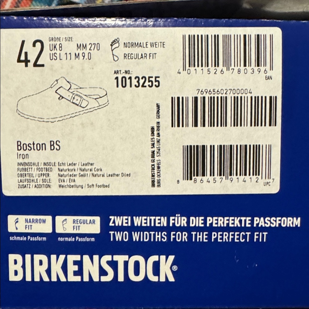 Birkenstock Boston Soft Footbed Oiled Leather Clog Iron Sz 42 M (9), W (11-11.5) - Picture 6 of 6